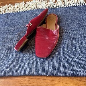Tory Burch Pink Velvet Mules